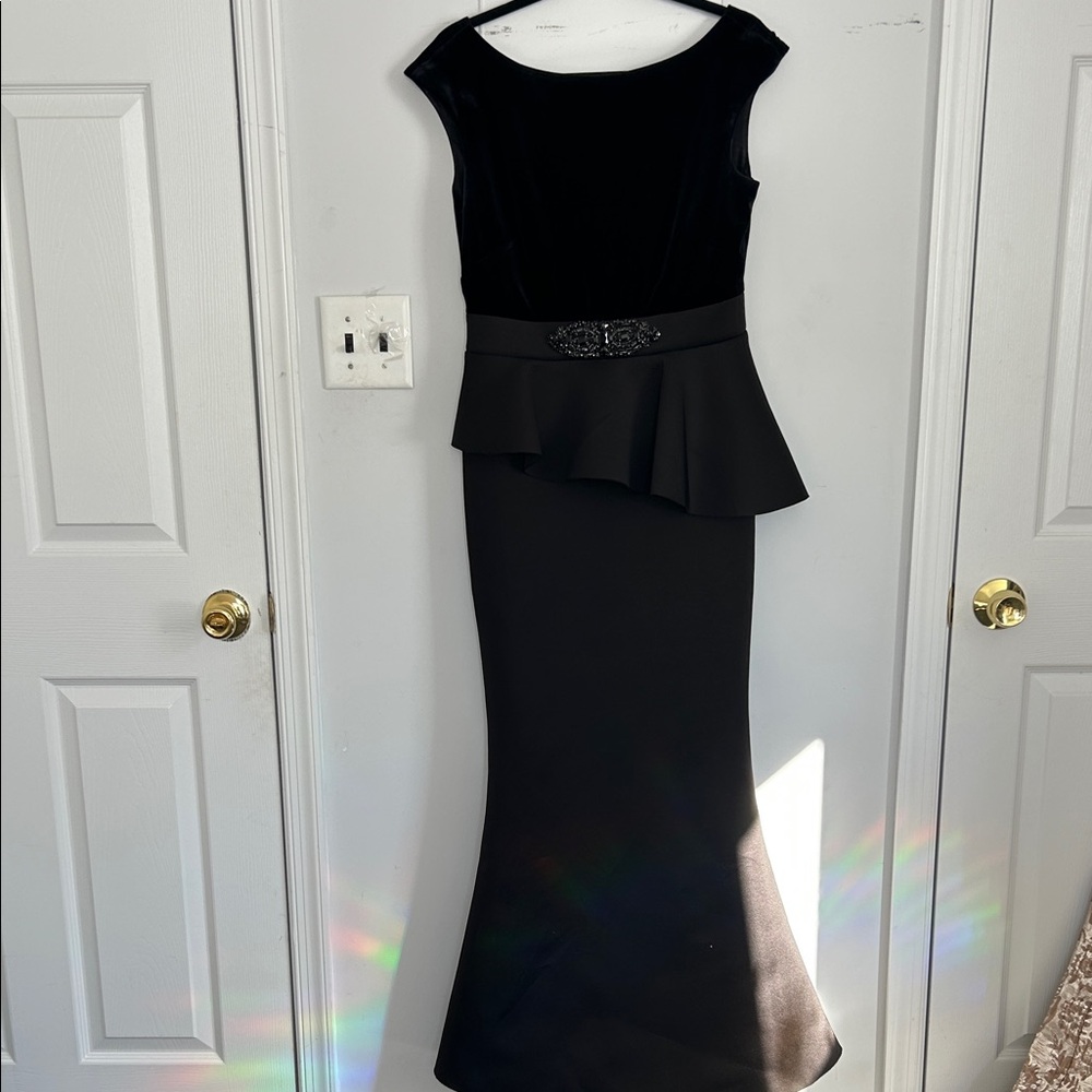 Eliza J Black Backless Peplum Dress